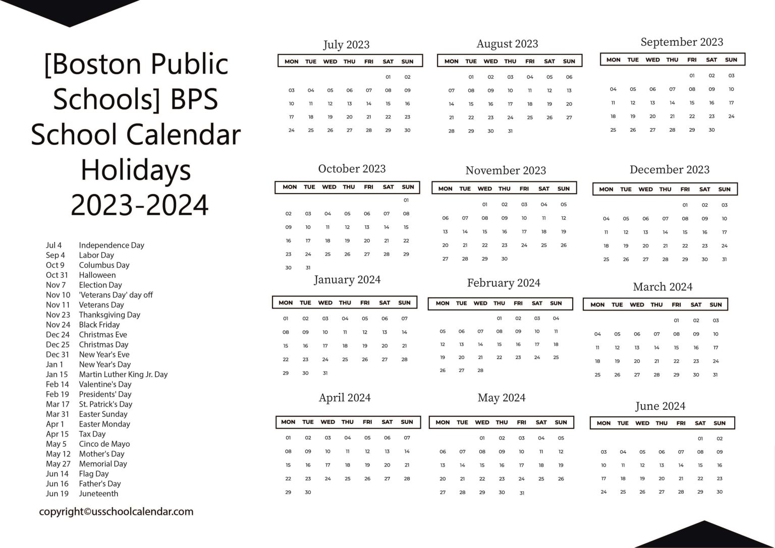 [Boston Public Schools] BPS School Calendar 20232024