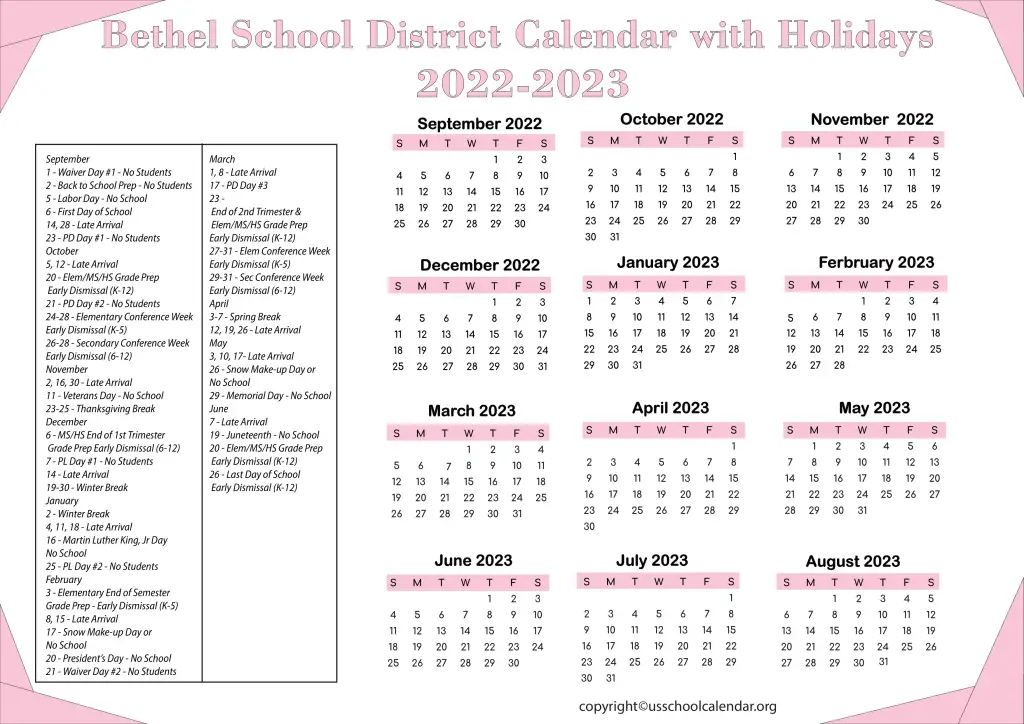 bethel-school-district-calendar-with-holidays-2023-2024