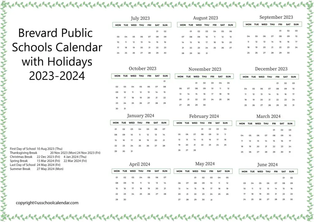 Brevard County Schools Calendar