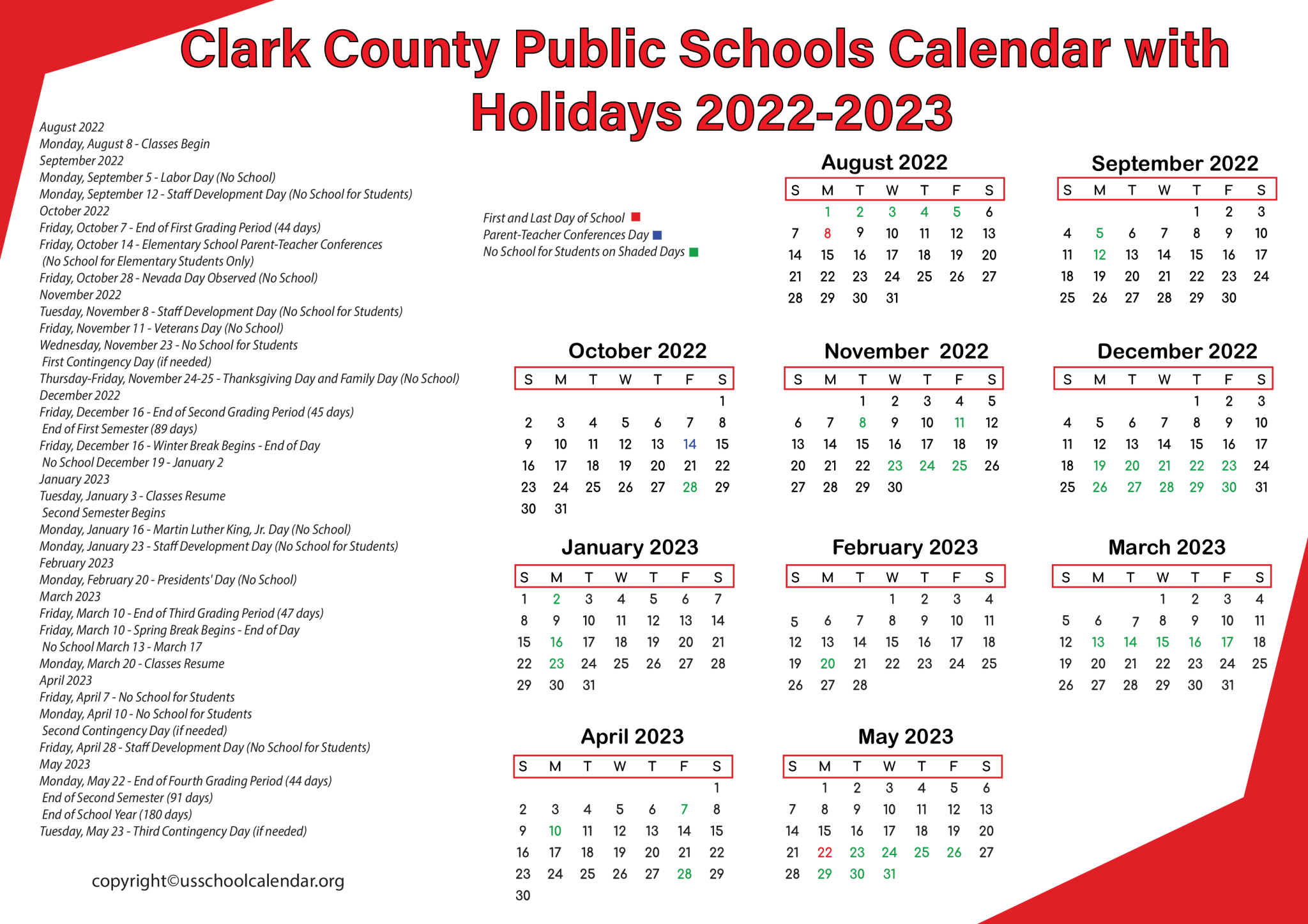 [CCPS] Clark County Public Schools Calendar for 2023