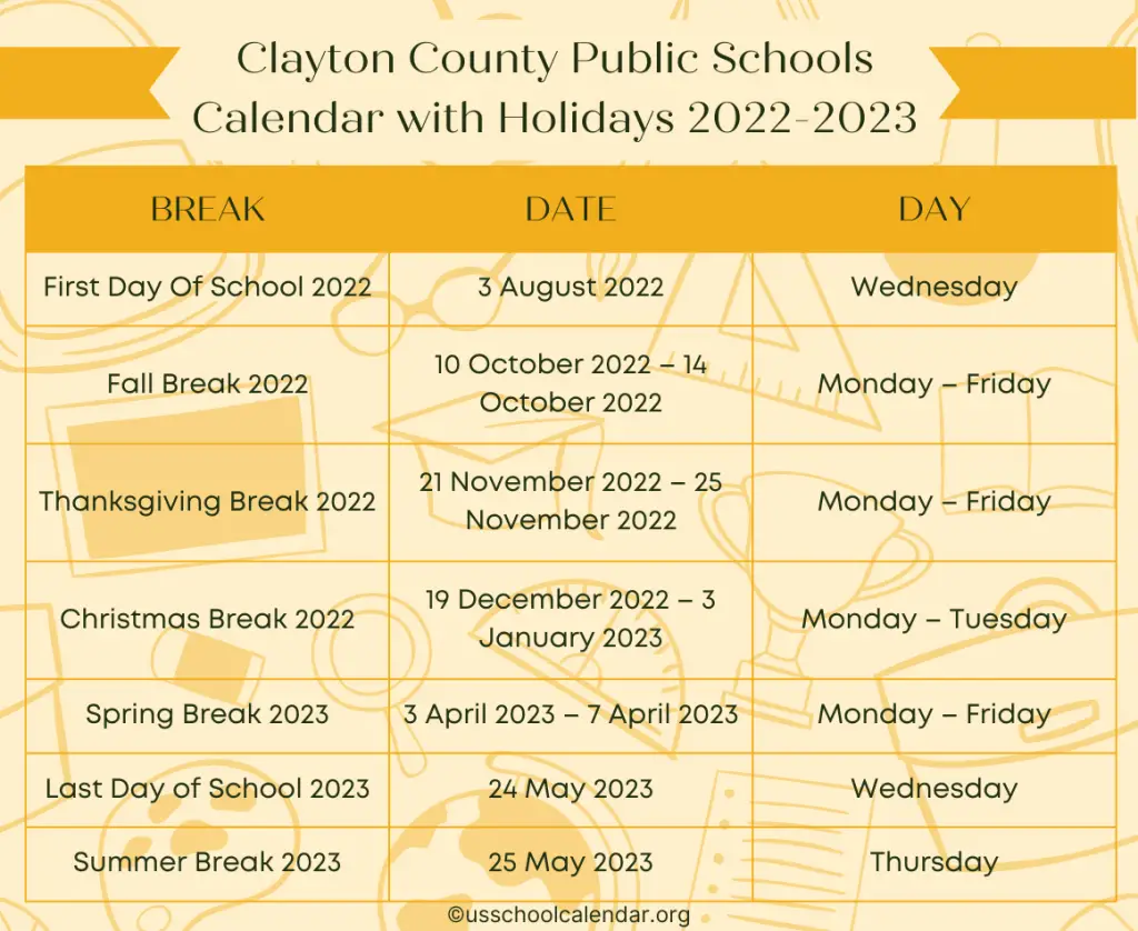 Clayton County Public Schools Calendar for 20222023 [CCCPS]