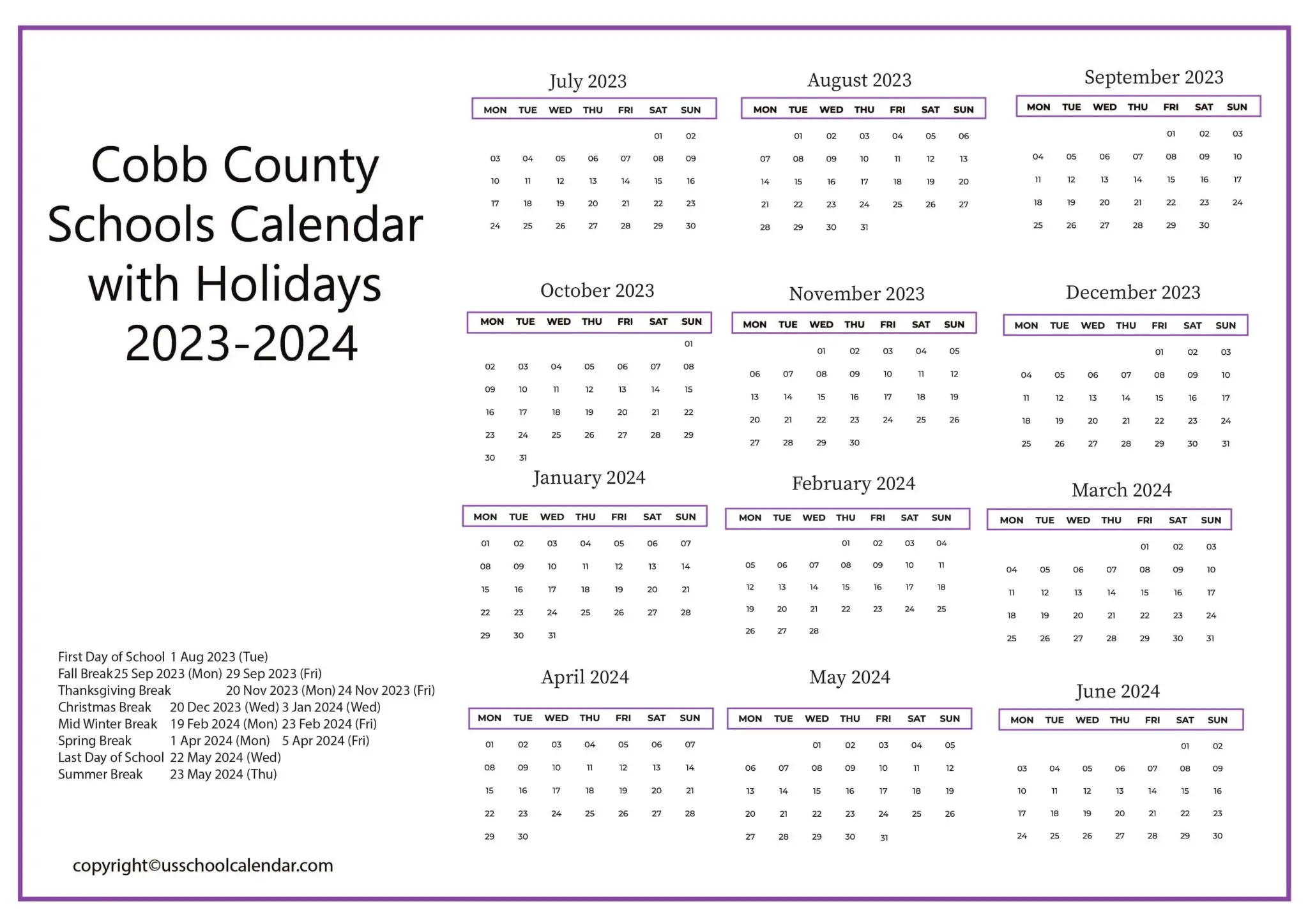 cobb-county-schools-calendar-with-holidays-2023-2024