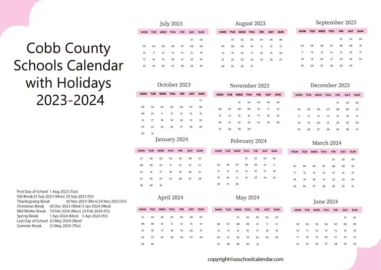 Cobb County School Calendar 2025 - Peg Leanna