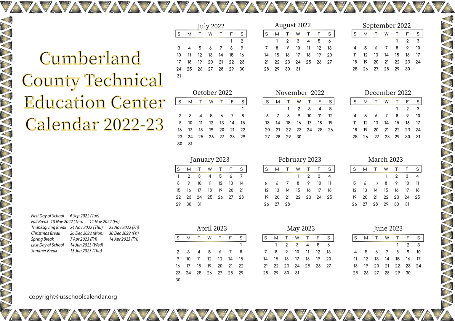 Cumberland County Technical Education Center Calendar 2023