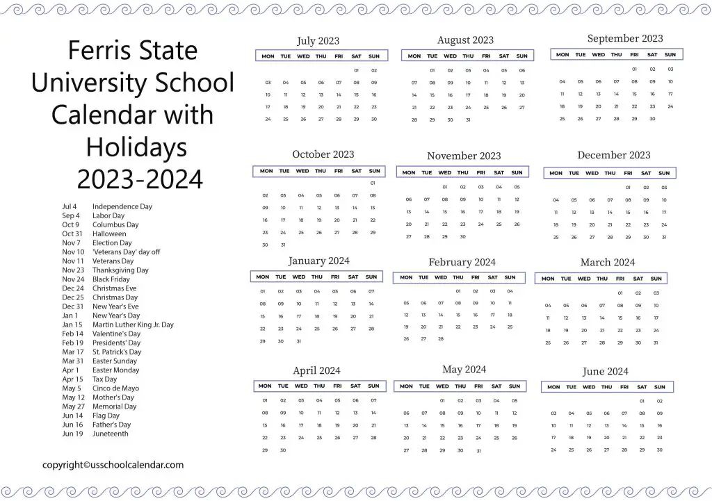 Ferris Independent School District Calendar