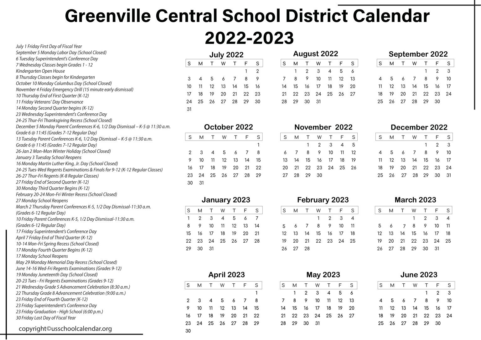 Greenville County Schools District Calendar 2022 2023 Pdf