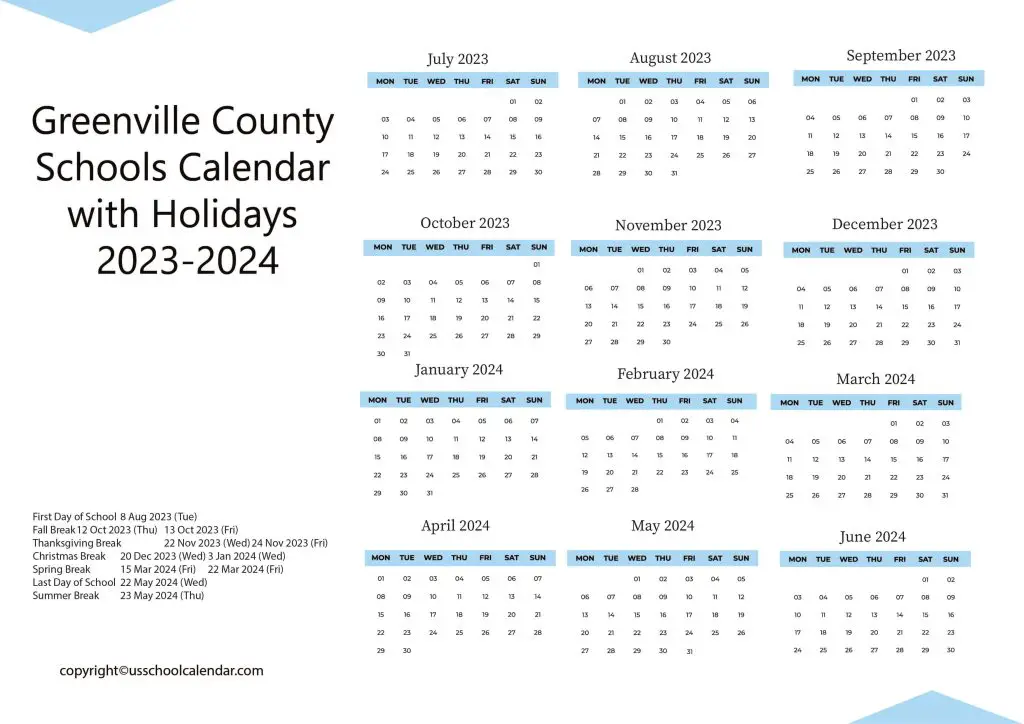 Greenville Sc Schools Calendar