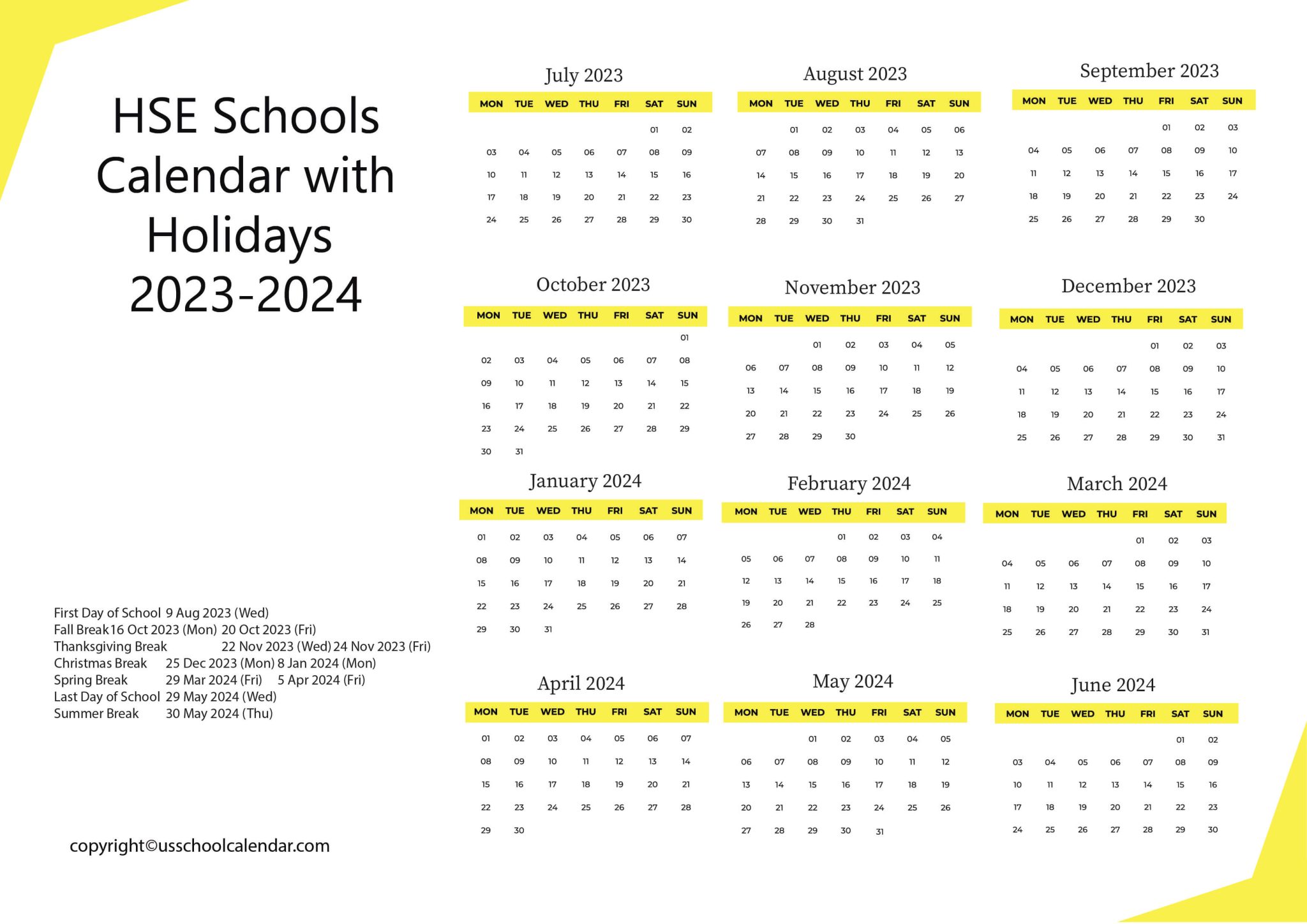 HSE Schools Calendar 2023 24 Hamilton Southeastern Schools