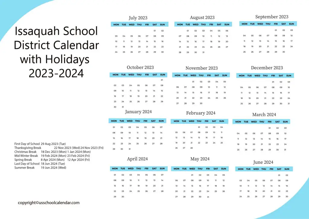 Issaquah High School Calendar