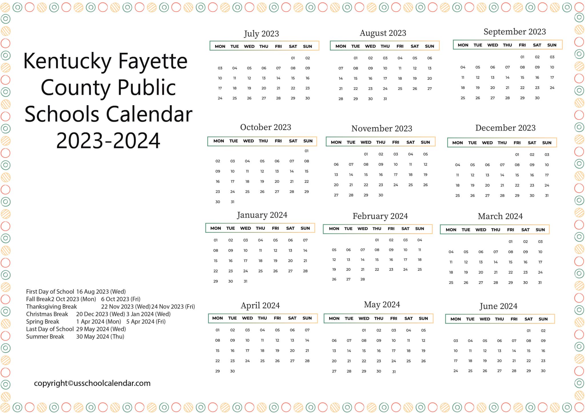 Fayette County Ky School Calendar 2025-25