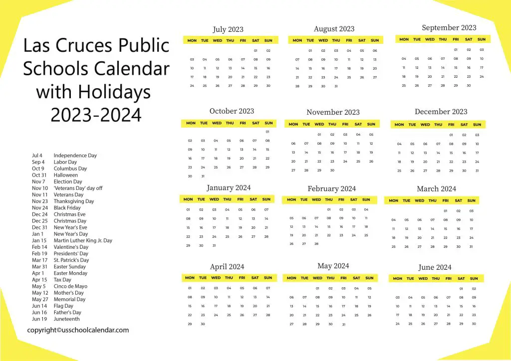 Las Cruces Public Schools Calendar