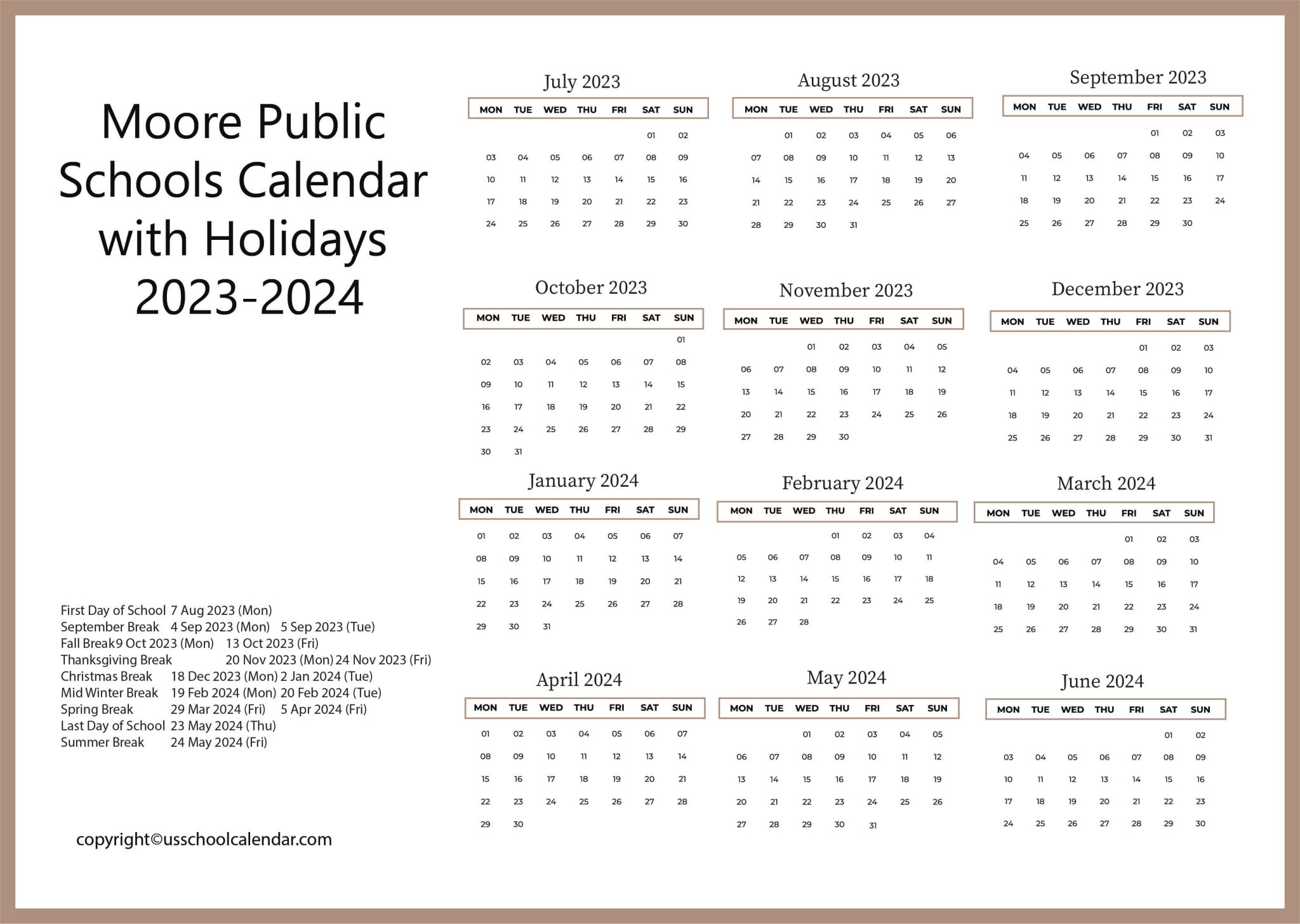 Maury County School Calendar US School Calendar