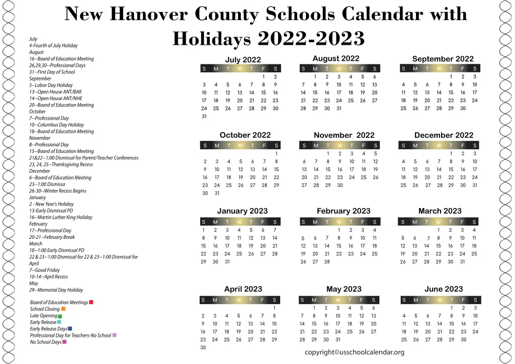New Hartford Public Schools Calendar with Holidays 2022-2023