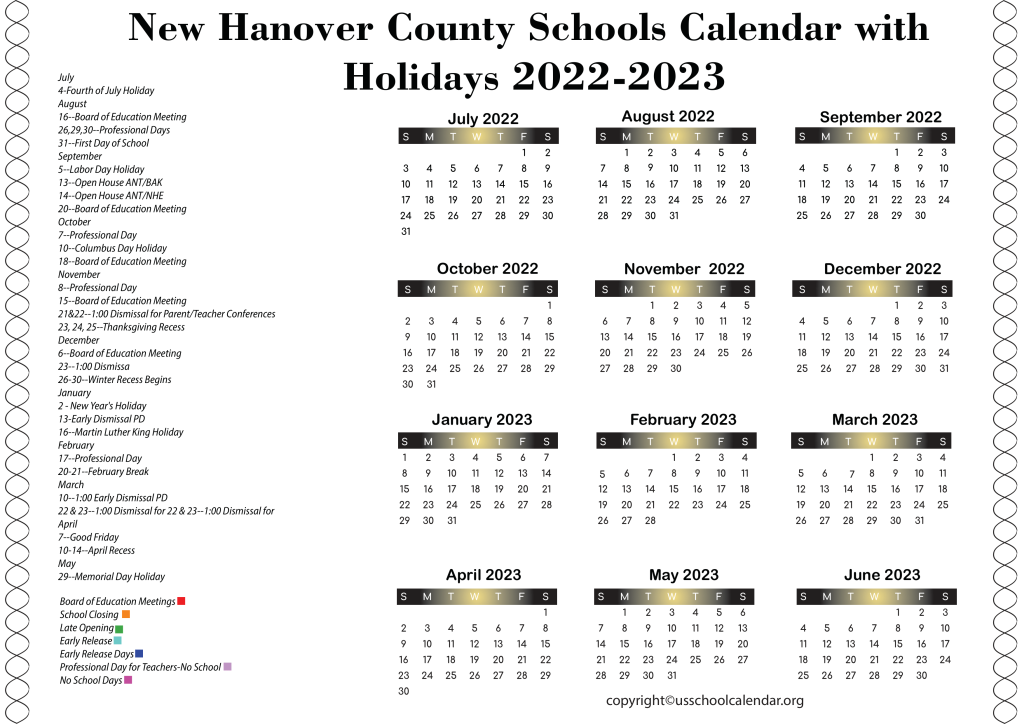 New Hartford Public Schools Calendar with Holidays 2022-2023 2