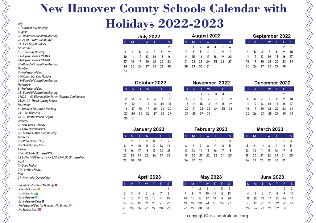 New Hartford Public Schools Calendar with Holidays 2022-2023 3