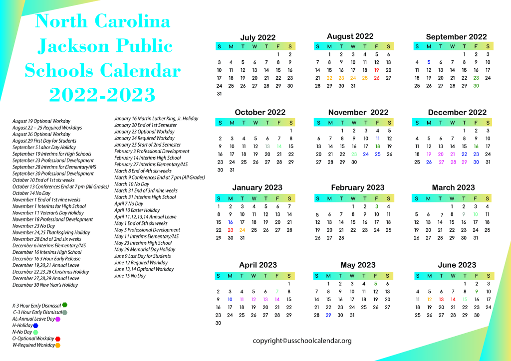 North Carolina Montgomery County Schools Calendar 2022-2023 3