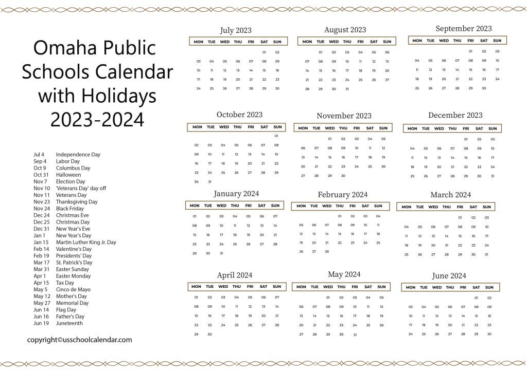 Omaha Public Schools Holiday Calendar