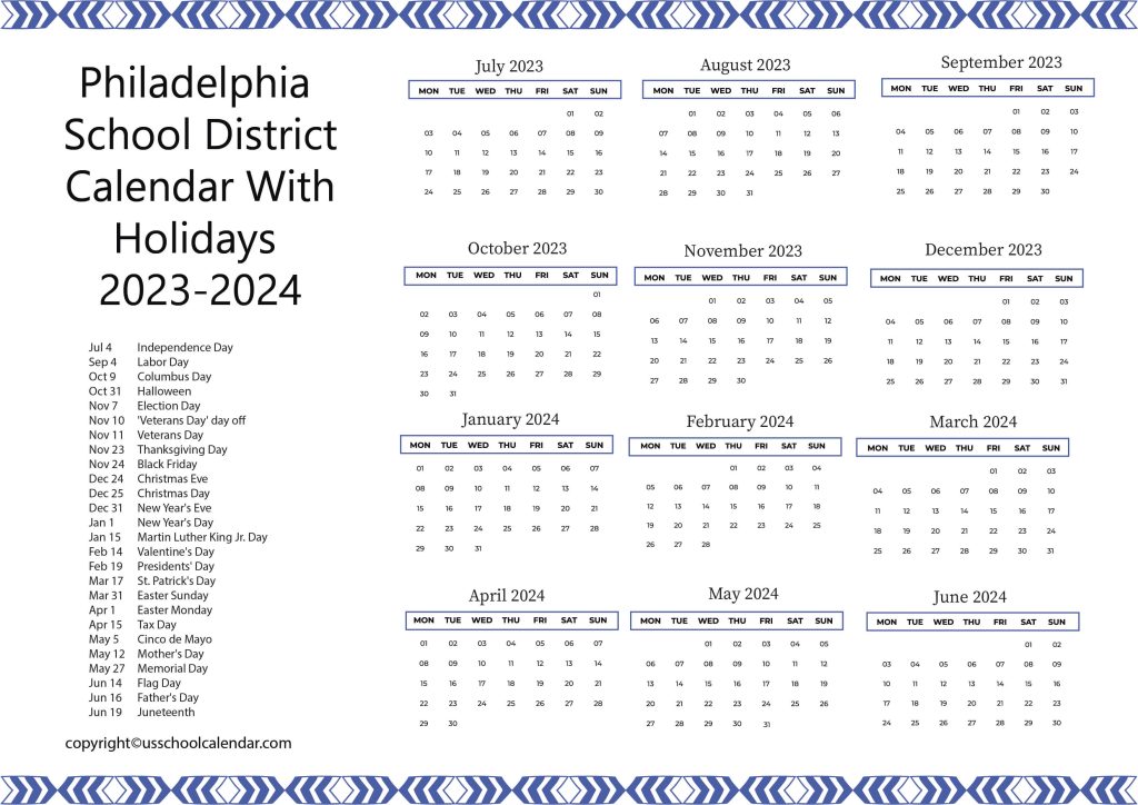 School District Of Philadelphia Calendar