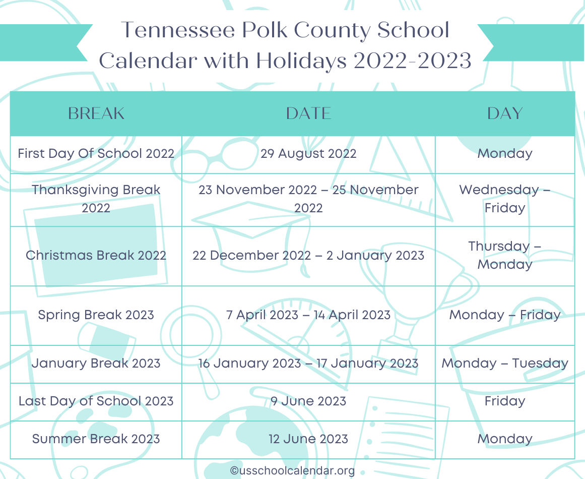 Polk County School Calendar 20222023 US School Calendar