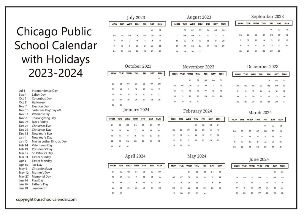 Chicago Public School Calendar