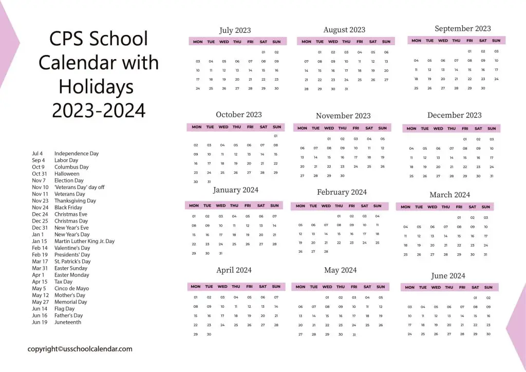CPS School Calendar