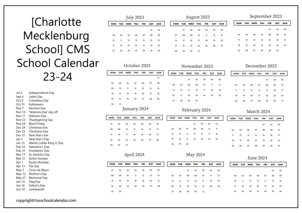 Charlotte Mecklenburg School Calendar