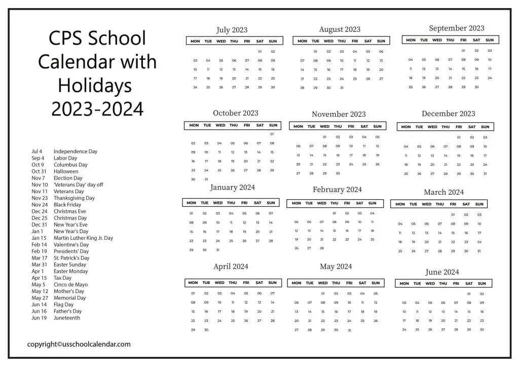 Chicago Public Schools Calendar [CPS]