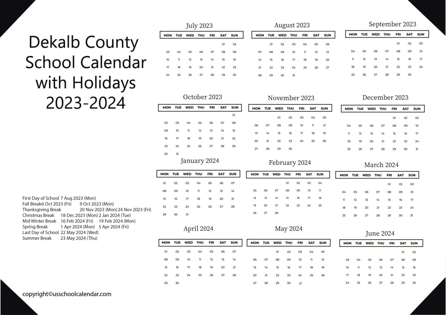 Dekalb County School District Calendar 23-24-2024 - Ira Heloise