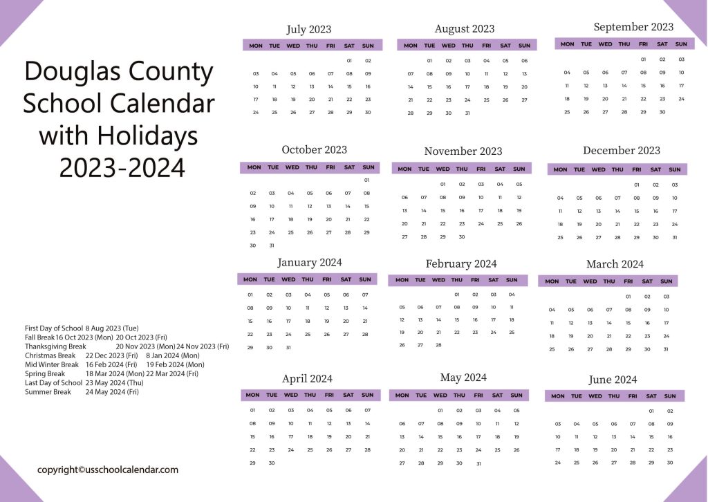 Douglas Schools Calendar