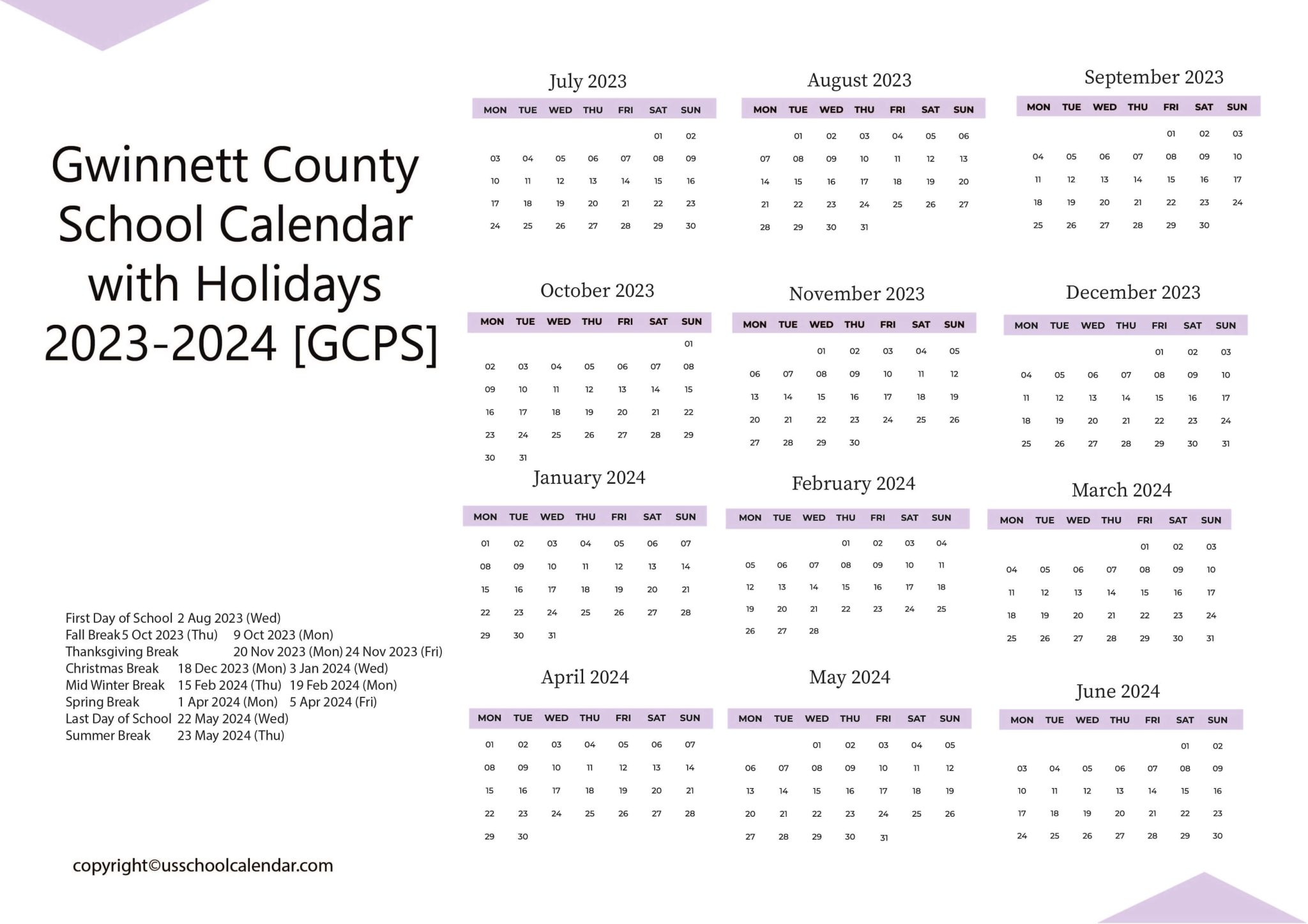 2025 And 2026 Gwinnett School Calendar