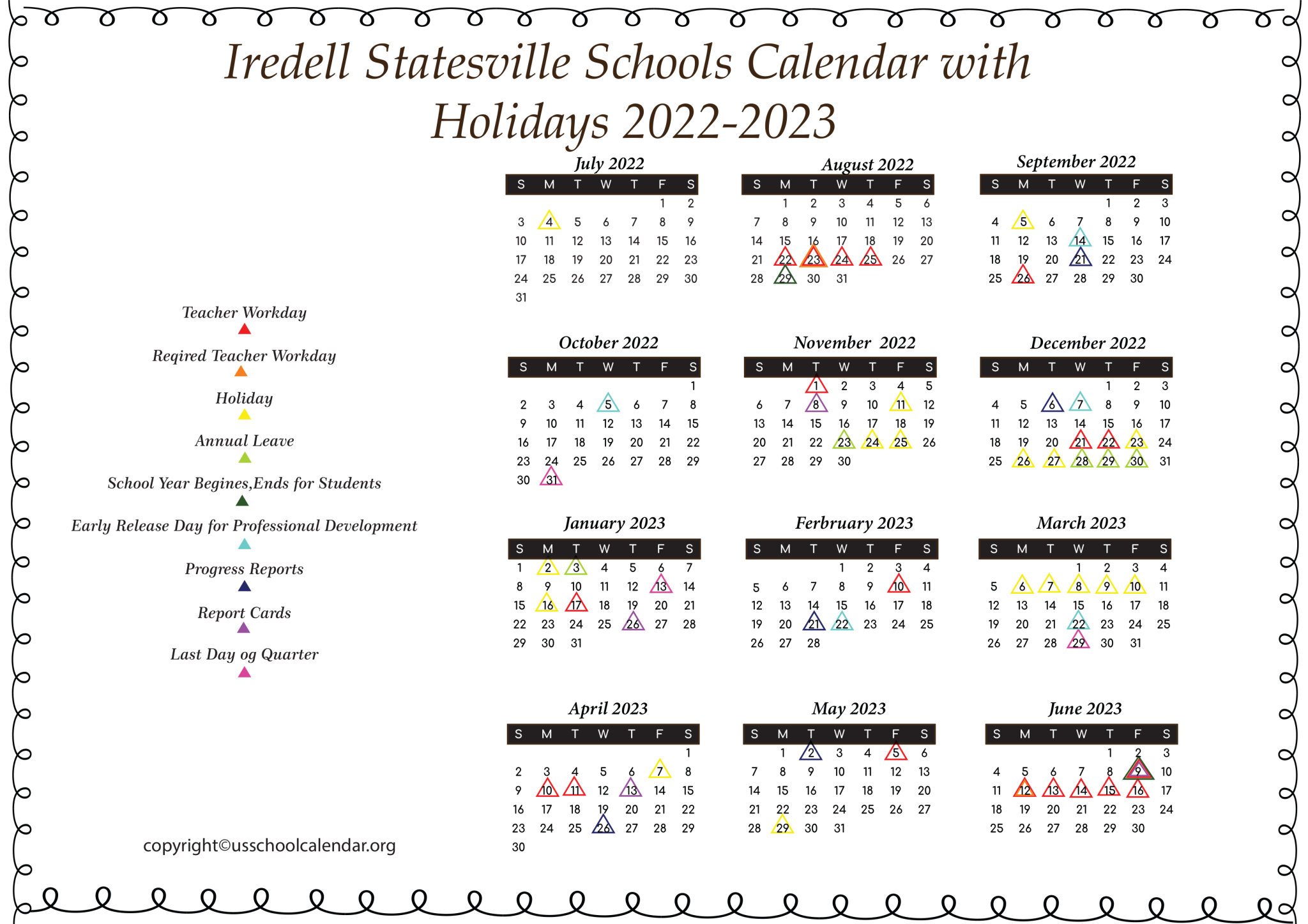 Iredell Statesville Schools Calendar 2023 US School Calendar