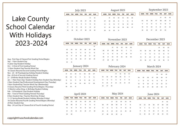 Lake County School Calendar 768x543 