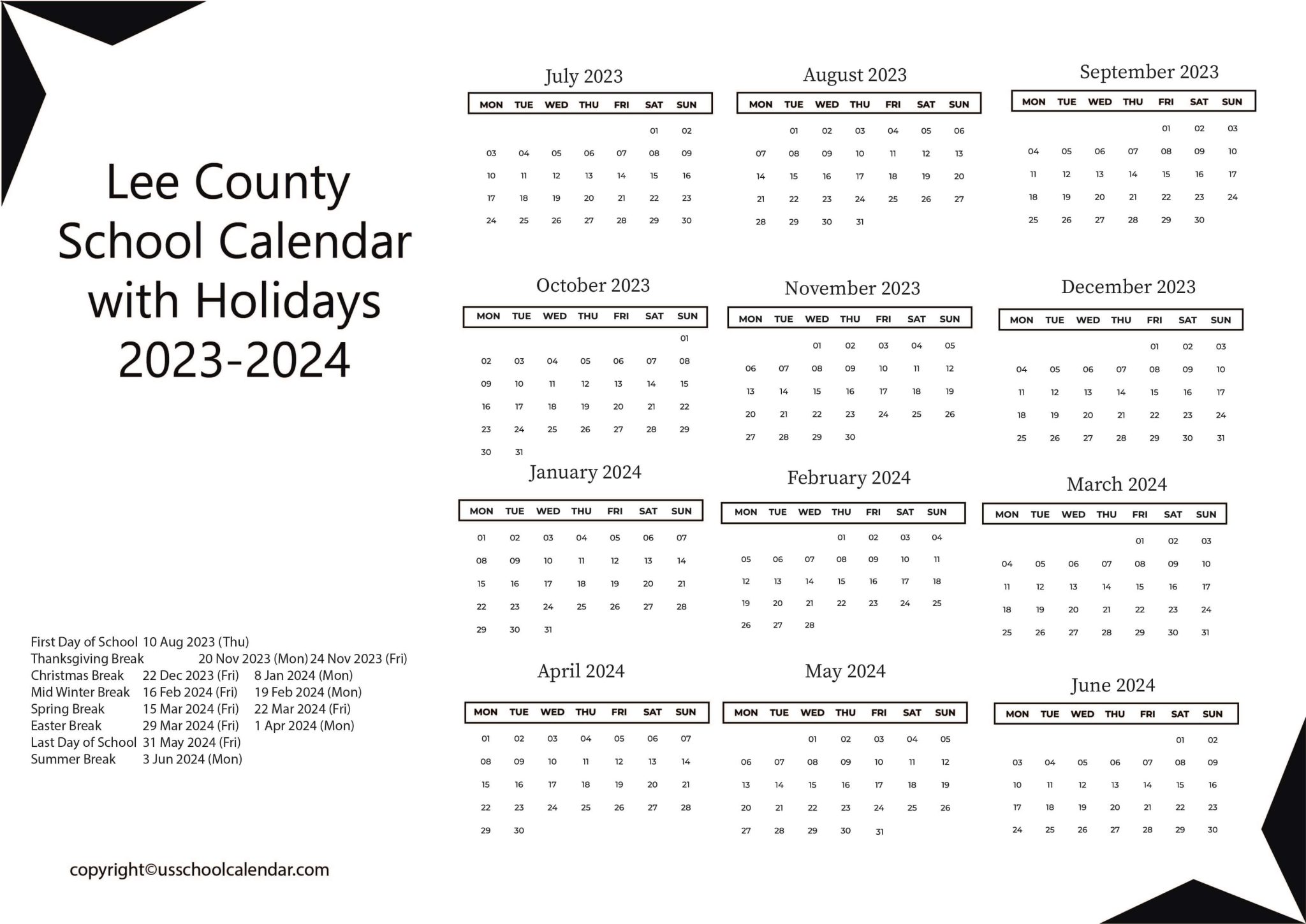 lee-county-school-calendar-with-holidays-2023-2024