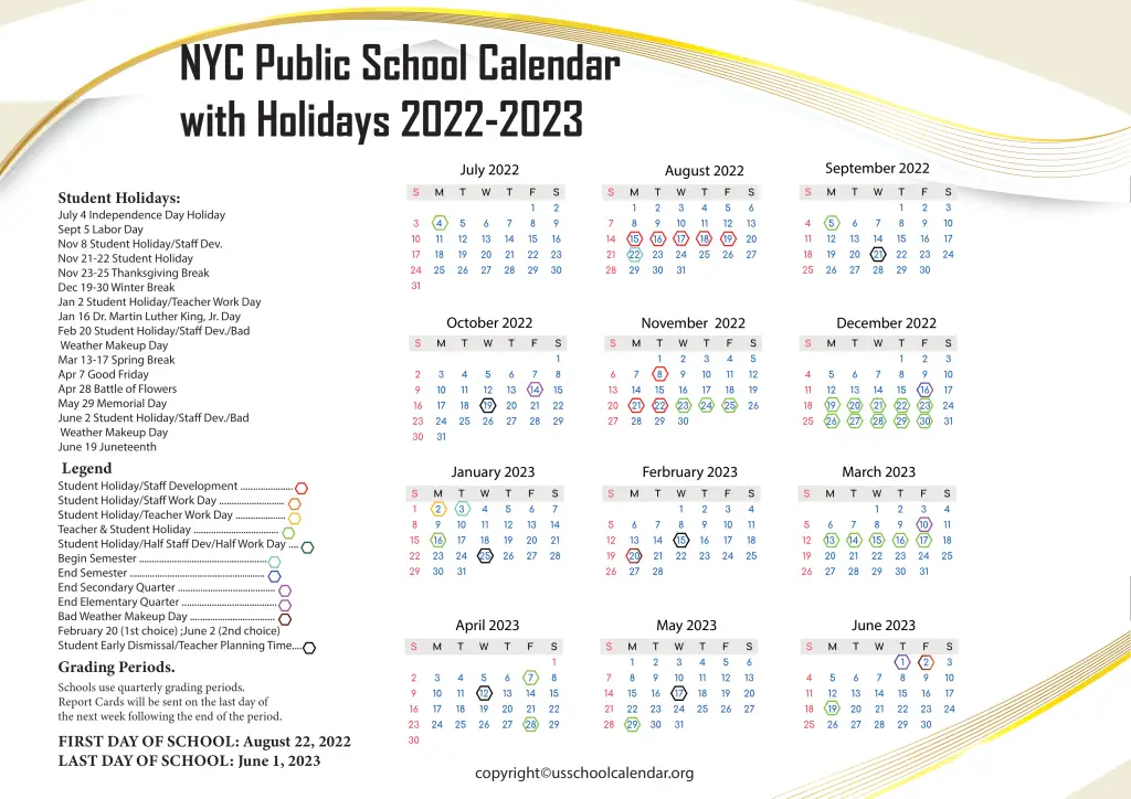NISD School Calendar with Holidays 2022-2023 [Northside ISD]