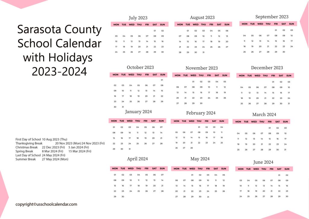Sarasota Schools Calendar