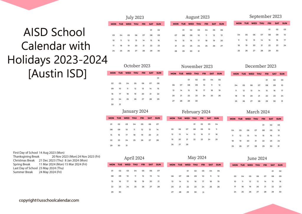Austin ISD Calendar