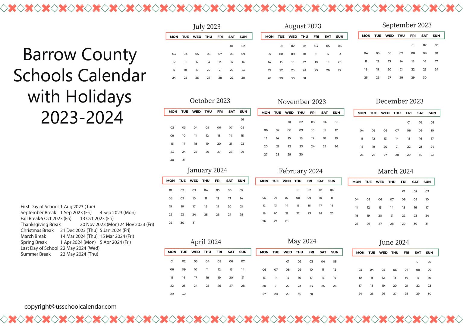 Barrow County Schools Calendar 2025 26 Nert Tawnya