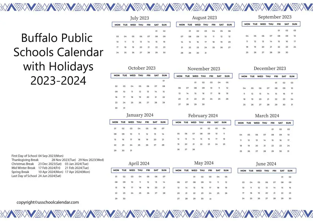 Buffalo Public Schools Calendar