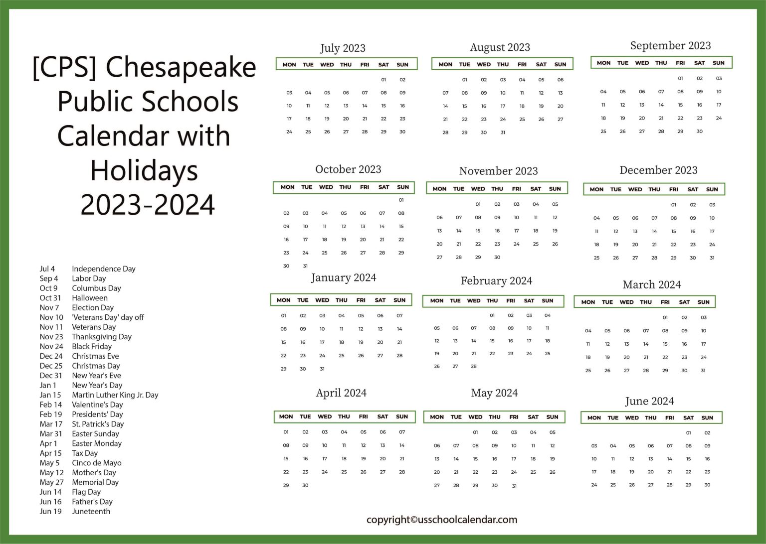 Chesapeake Public Schools Calendar 2025