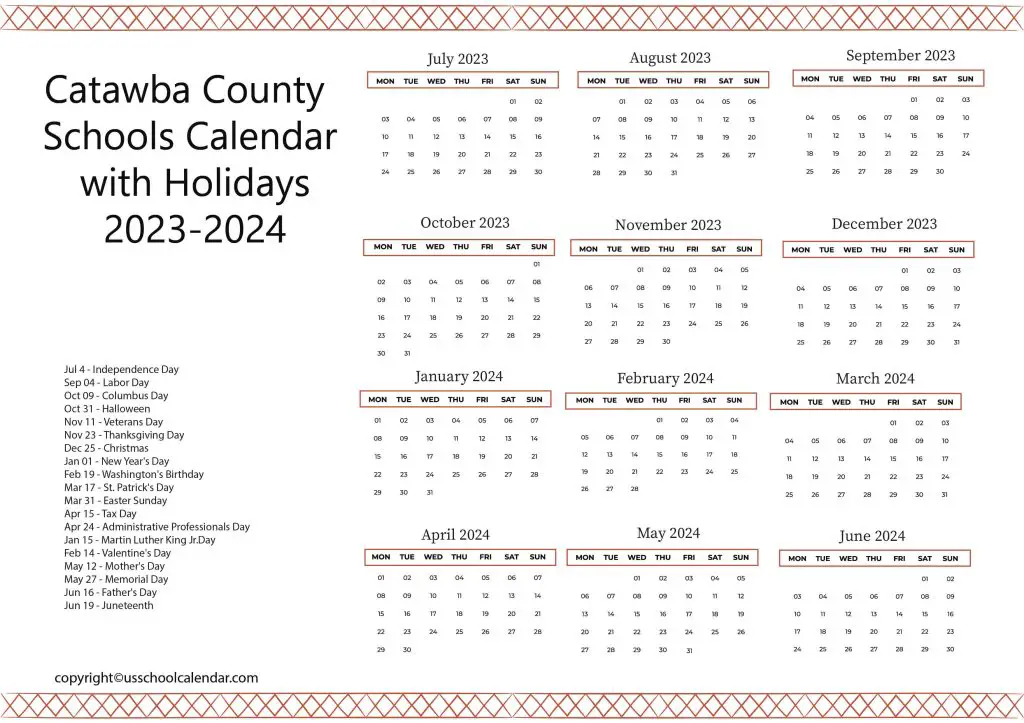 Catawba County Schools Calendar