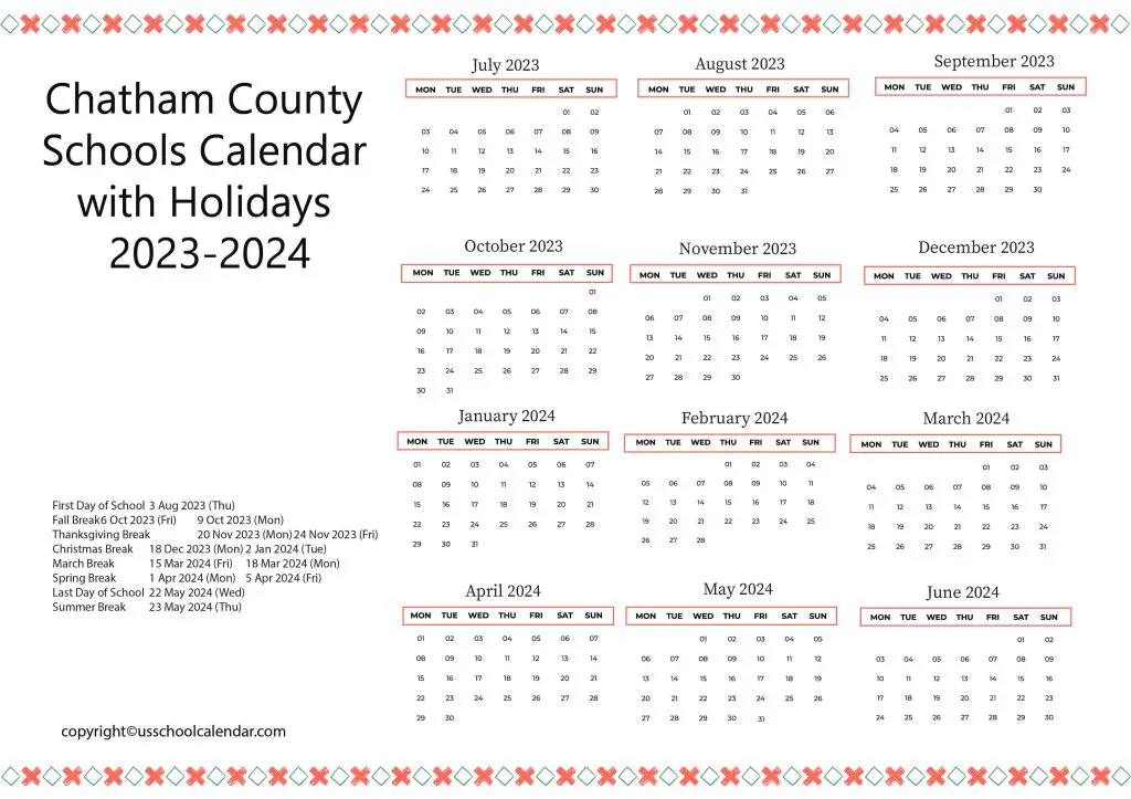 Chatham County Schools Calendar