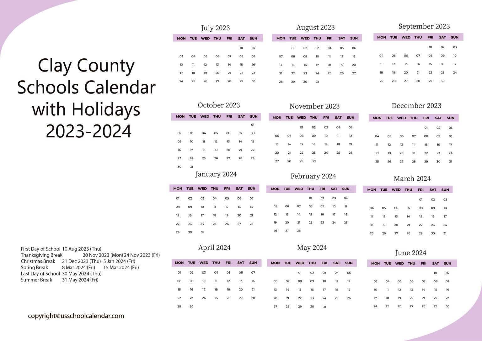 clay-county-schools-calendar-with-holidays-2023-2024