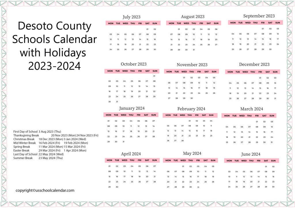 Desoto County Schools Calendar