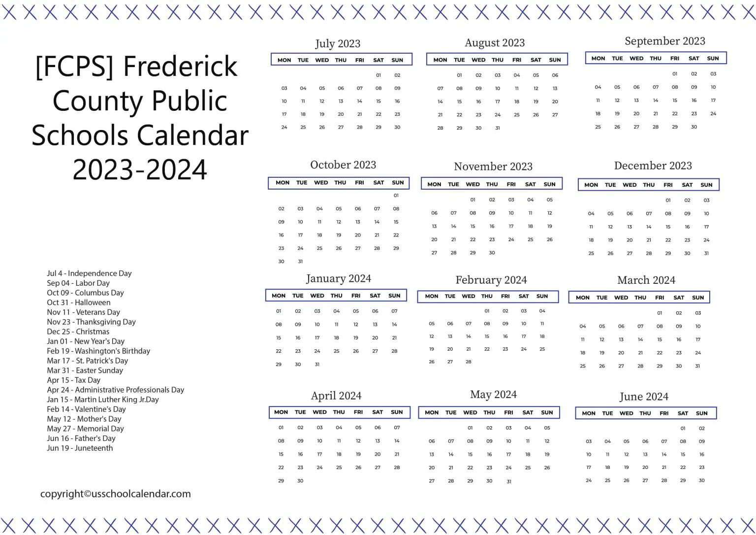 [FCPS] Frederick County Public Schools Calendar 20232024