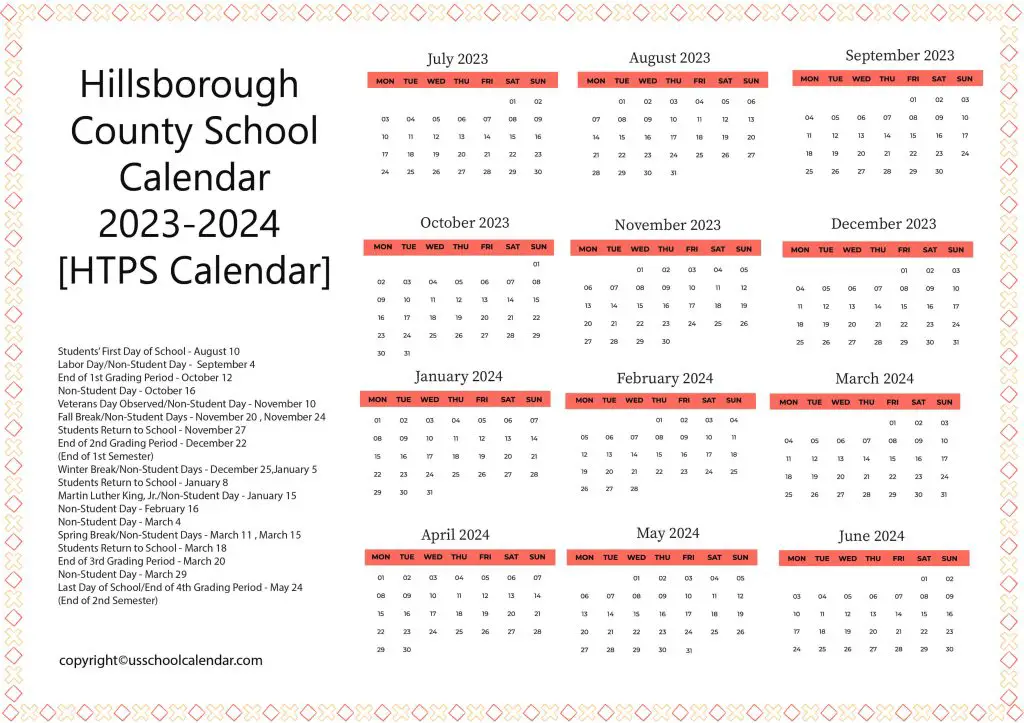 Hillsborough Township Public Schools Calendar