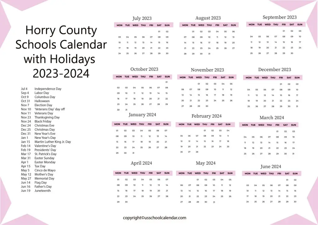 Horry County Schools Calendar