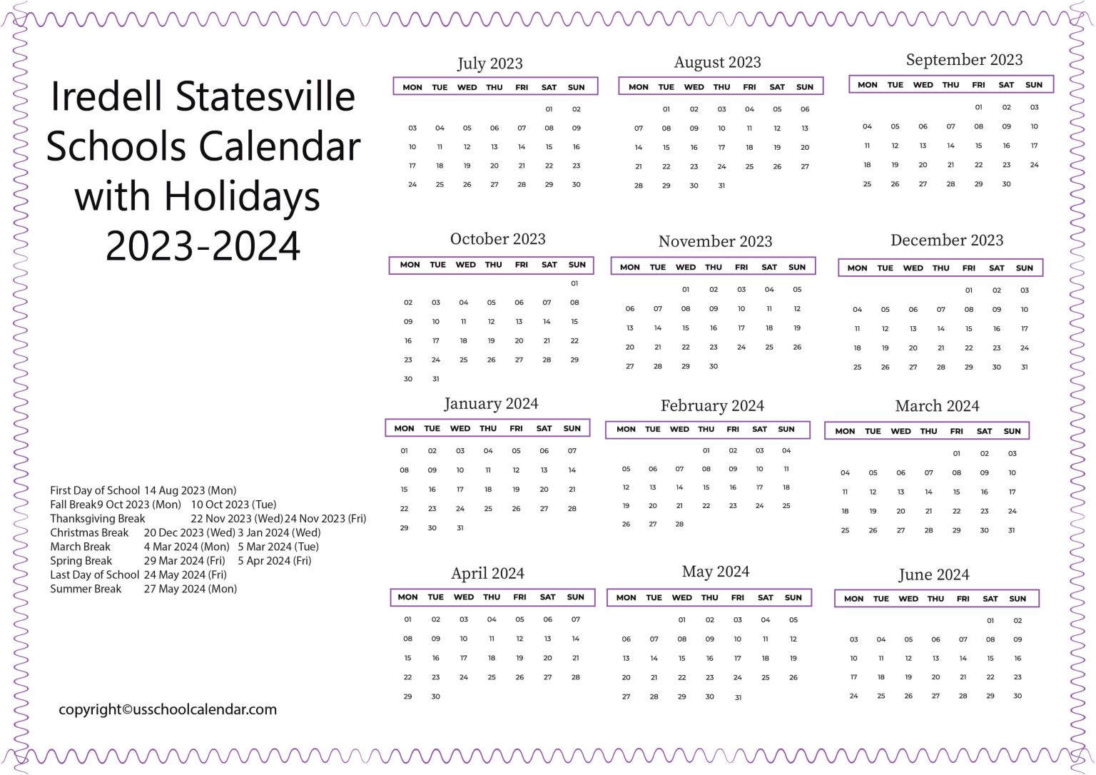 Iredell Statesville Schools Calendar 2025-25