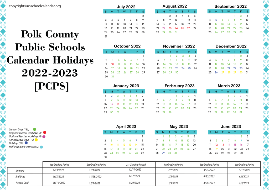 Polk County Public Schools Calendar Holidays 2022-2023 [PCPS] 3