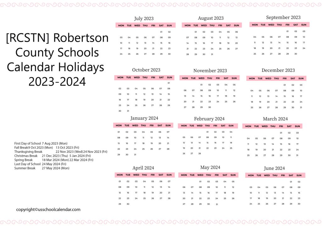 RCSTN Calendar [Robertson County Schools]