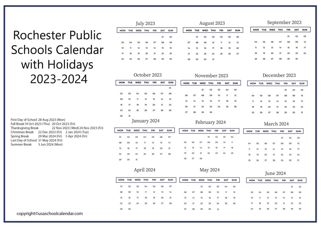 Rochester Hills Public Schools Calendar